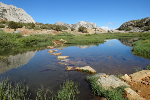 trail on north side of Bishop Pass, John Muir Wilderness, California