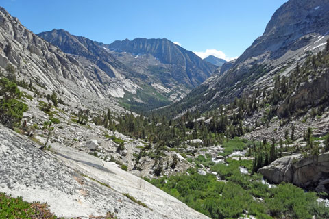 Descending toward Big Pete Meadow, Kings Canyon National Park, California